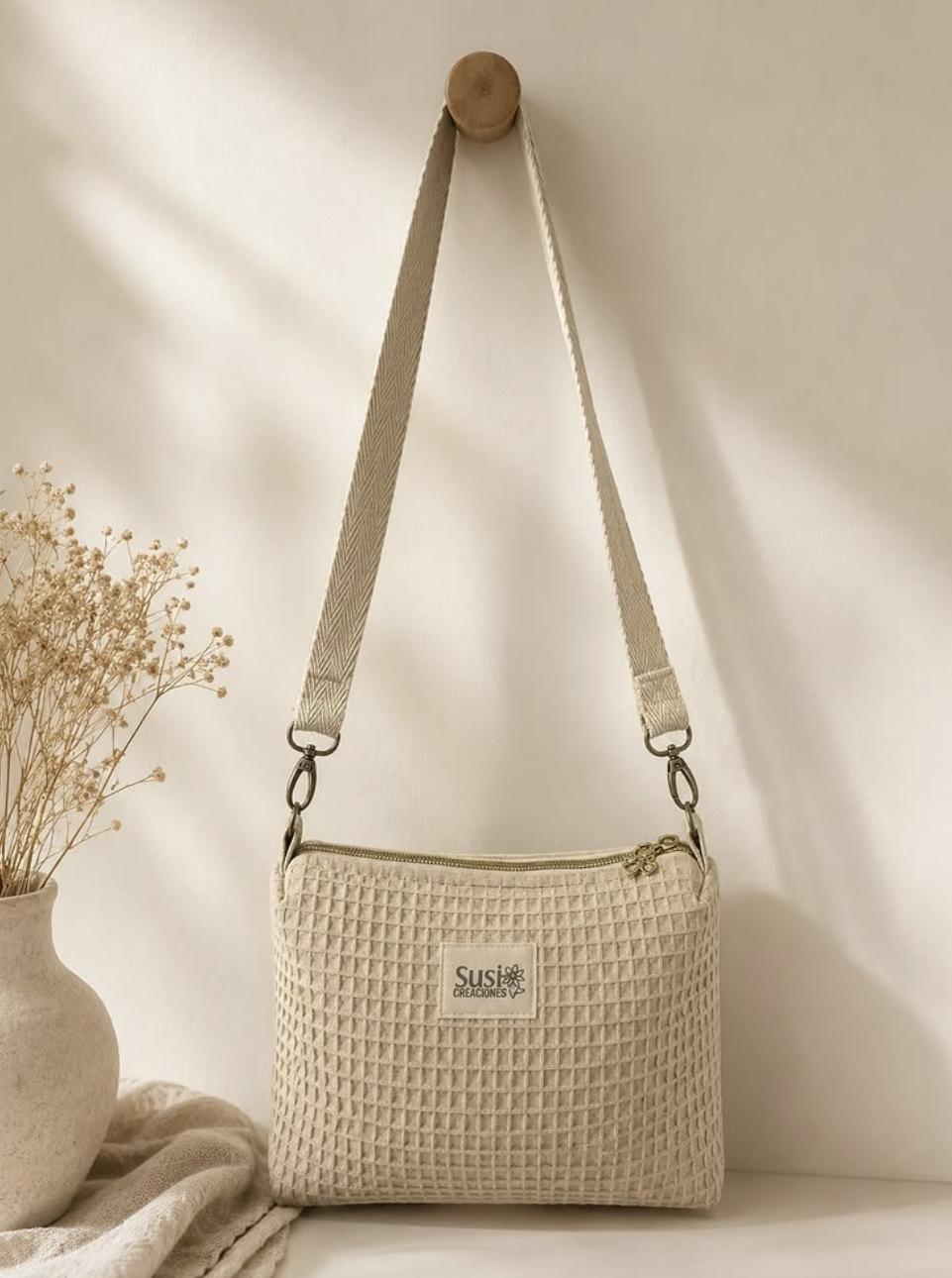 Bolso Amanda en waffle beige